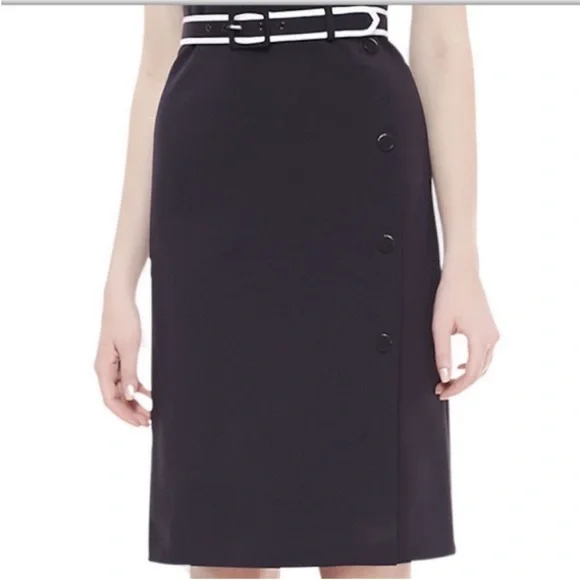 Tory Burch NWT $395 Navy Blue Sonia Dress w/ White Trim Belt XL - Picture 5 of 7